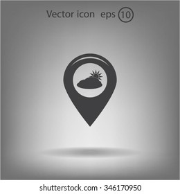 Map pointer flat icon. Vector Eps 10