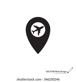 Map pointer flat icon, vector illustration. Flat design style