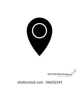 Map pointer flat icon, vector illustration. Flat design style