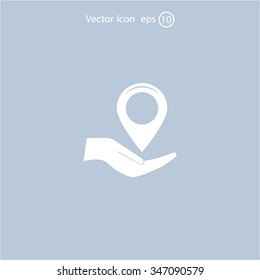 Map pointer flat icon, vector illustratio