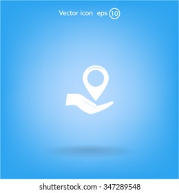 Map pointer flat icon, vector illustratio