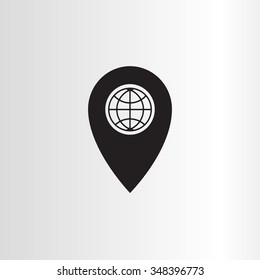 Map pointer flat icon, vector illustration. Flat design style
