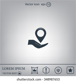 Map pointer flat icon, vector illustration