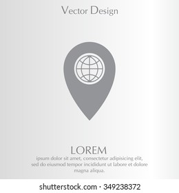 Map pointer flat icon, vector illustration. Flat design style