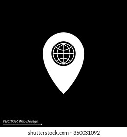 Map pointer flat icon, vector illustration. Flat design style