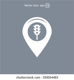 Map pointer flat icon. Vector Eps 10