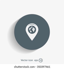 Map pointer flat icon, vector illustration. Flat design style