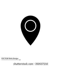 Map pointer flat icon, vector illustration. Flat design style
