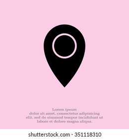 Map pointer flat icon, vector illustration. Flat design style