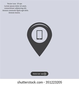 Map pointer flat icon. Vector Eps 10