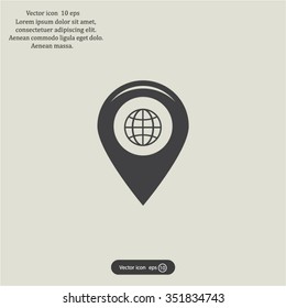 Map pointer flat icon, vector illustration. Flat design style