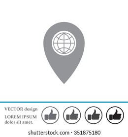 Map pointer flat icon, vector illustration. Flat design style