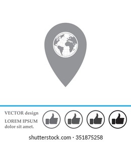 Map pointer flat icon, vector illustration. Flat design style