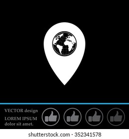 Map pointer flat icon, vector illustration. Flat design style