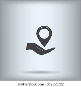 Map pointer flat icon, vector illustratio