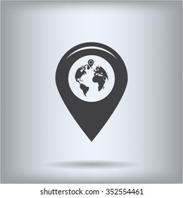 Map pointer flat icon, vector illustration. Flat design style