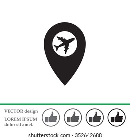 Map pointer flat icon, vector illustration. Flat design style