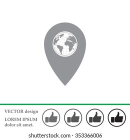 Map pointer flat icon, vector illustration. Flat design style