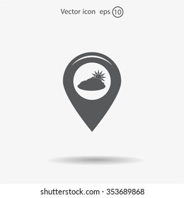 Map pointer flat icon. Vector Eps 10