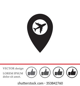 Map pointer flat icon, vector illustration. Flat design style