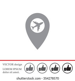 Map pointer flat icon, vector illustration. Flat design style