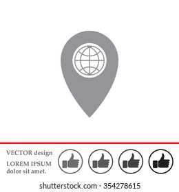 Map pointer flat icon, vector illustration. Flat design style