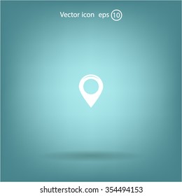 Map pointer flat icon, vector illustration