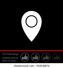 Map pointer flat icon, vector illustration. Flat design style