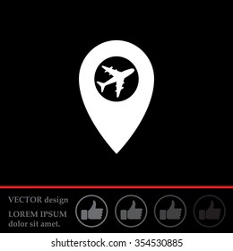 Map pointer flat icon, vector illustration. Flat design style