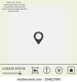 Map pointer flat icon, vector illustratio