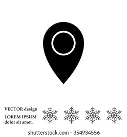 Map pointer flat icon, vector illustration. Flat design style