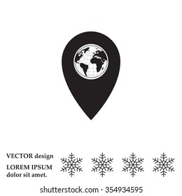 Map pointer flat icon, vector illustration. Flat design style