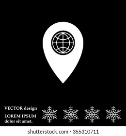 Map pointer flat icon, vector illustration. Flat design style