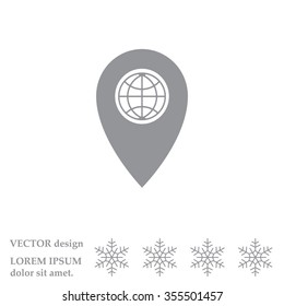 Map pointer flat icon, vector illustration. Flat design style
