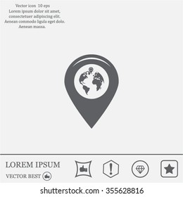 Map pointer flat icon, vector illustration. Flat design style