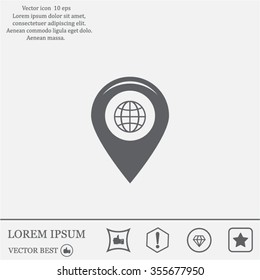 Map pointer flat icon, vector illustration. Flat design style