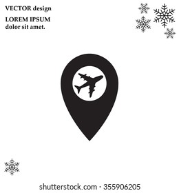 Map pointer flat icon, vector illustration. Flat design style