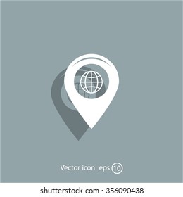 Map pointer flat icon, vector illustration. Flat design style