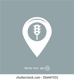 Map pointer flat icon. Vector Eps 10