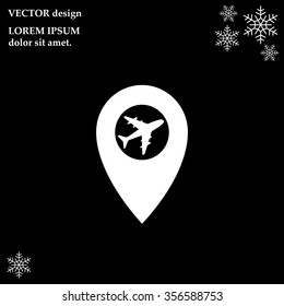 Map pointer flat icon, vector illustration. Flat design style