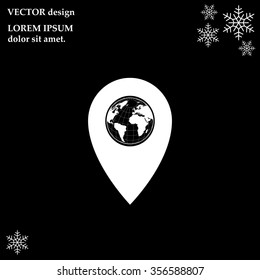 Map pointer flat icon, vector illustration. Flat design style