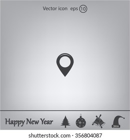 Map pointer flat icon, vector illustration