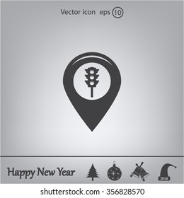 Map pointer flat icon. Vector Eps 10