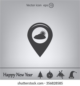 Map pointer flat icon. Vector Eps 10
