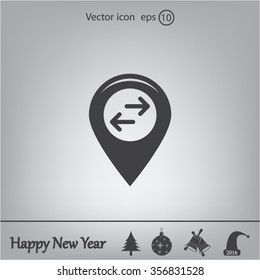 Map pointer flat icon. Vector Eps 10