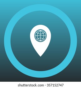 Map pointer flat icon, vector illustration. Flat design style