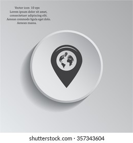 Map pointer flat icon, vector illustration. Flat design style