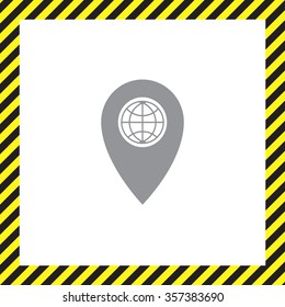 Map pointer flat icon, vector illustration. Flat design style