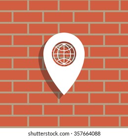 Map pointer flat icon, vector illustration. Flat design style