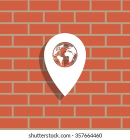 Map pointer flat icon, vector illustration. Flat design style